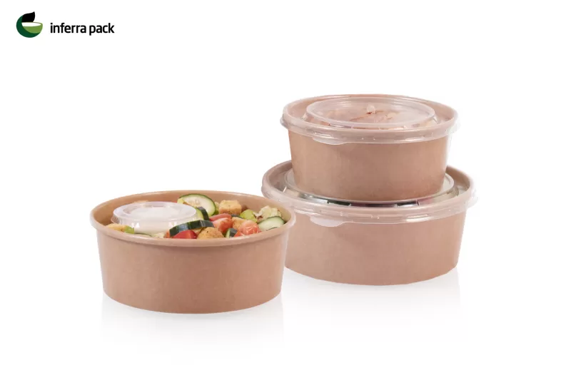 Disposable kraft salad bowls and food containers