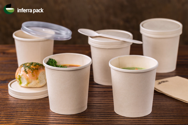 Эко контейнеры для супа бумажная упаковка для еды	