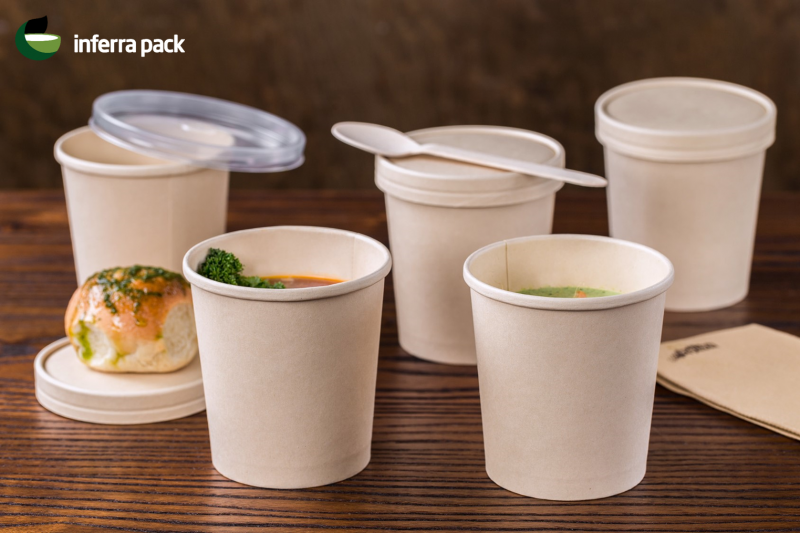 Single-use Eco bamboo and kraft paper food packaging