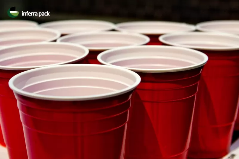 Одноразовые красные стаканы для вечеринок и мероприятий