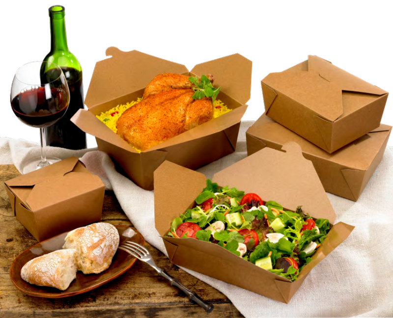 Eco kraft food trays and burger wraps for food festivals