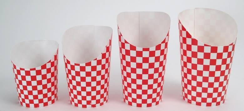 Paper packaging for fries and nuggets, paper cups for fast food