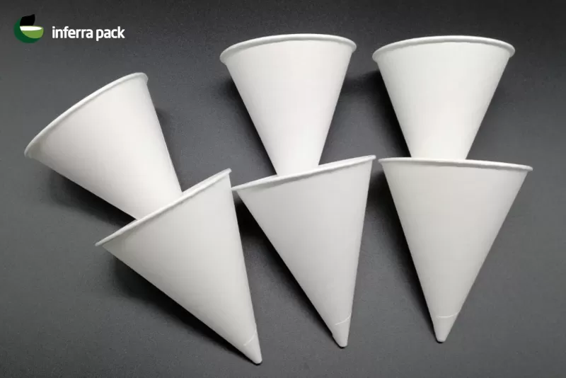 Одноразовые бумажные конусные стаканчики для кулеров